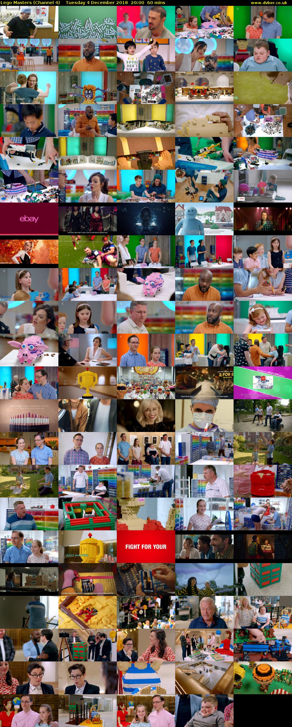 Lego Masters (Channel 4) Tuesday 4 December 2018 20:00 - 21:00