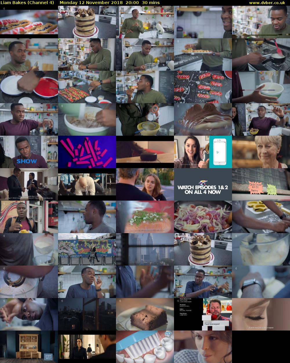 Liam Bakes (Channel 4) Monday 12 November 2018 20:00 - 20:30