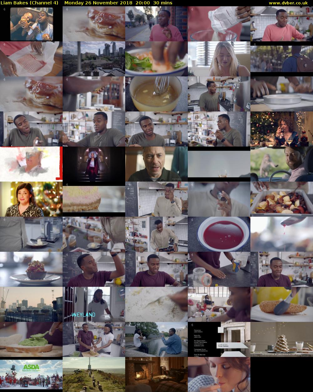Liam Bakes (Channel 4) Monday 26 November 2018 20:00 - 20:30