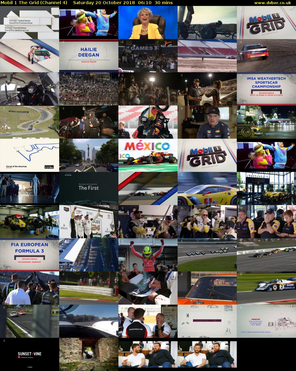 Mobil 1 The Grid (Channel 4) Saturday 20 October 2018 06:10 - 06:40