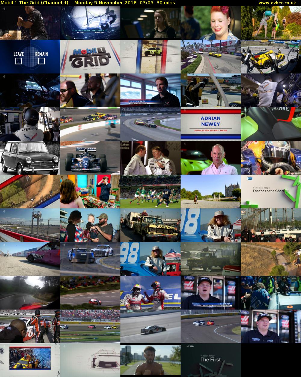 Mobil 1 The Grid (Channel 4) Monday 5 November 2018 03:05 - 03:35
