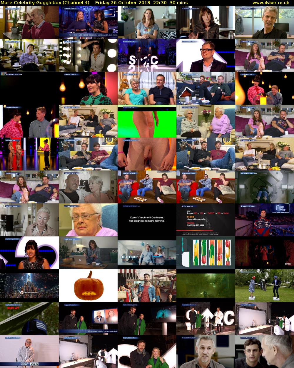 More Celebrity Gogglebox (Channel 4) Friday 26 October 2018 22:30 - 23:00