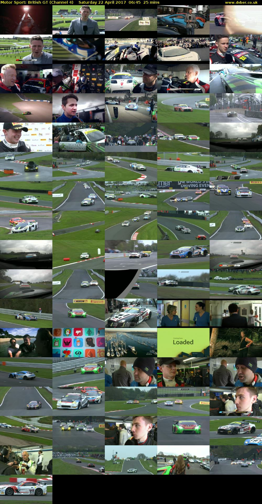 Motor Sport: British GT (Channel 4) Saturday 22 April 2017 06:45 - 07:10