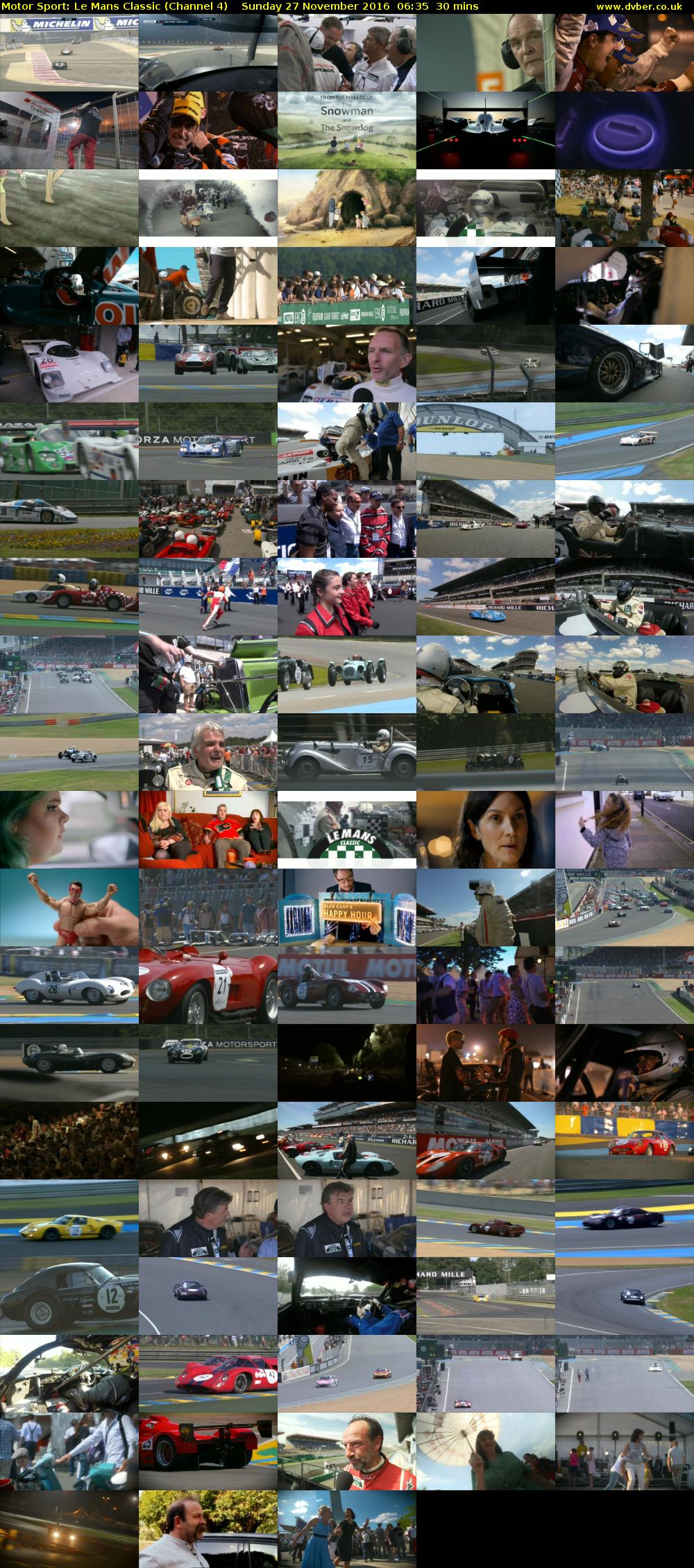 Motor Sport: Le Mans Classic (Channel 4) Sunday 27 November 2016 06:35 - 07:05