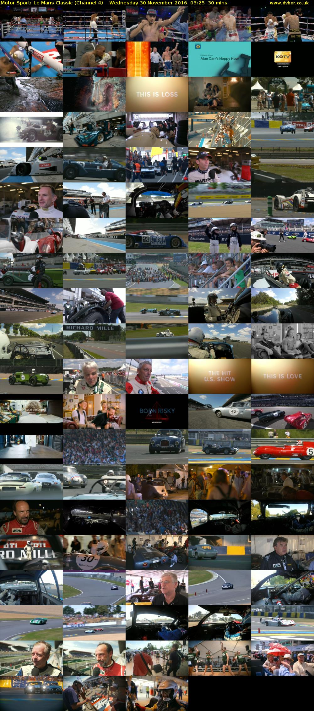 Motor Sport: Le Mans Classic (Channel 4) Wednesday 30 November 2016 03:25 - 03:55