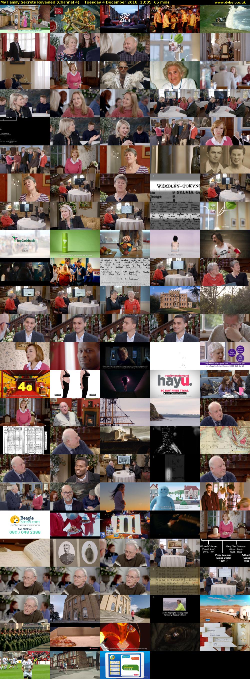 My Family Secrets Revealed (Channel 4) Tuesday 4 December 2018 13:05 - 14:10