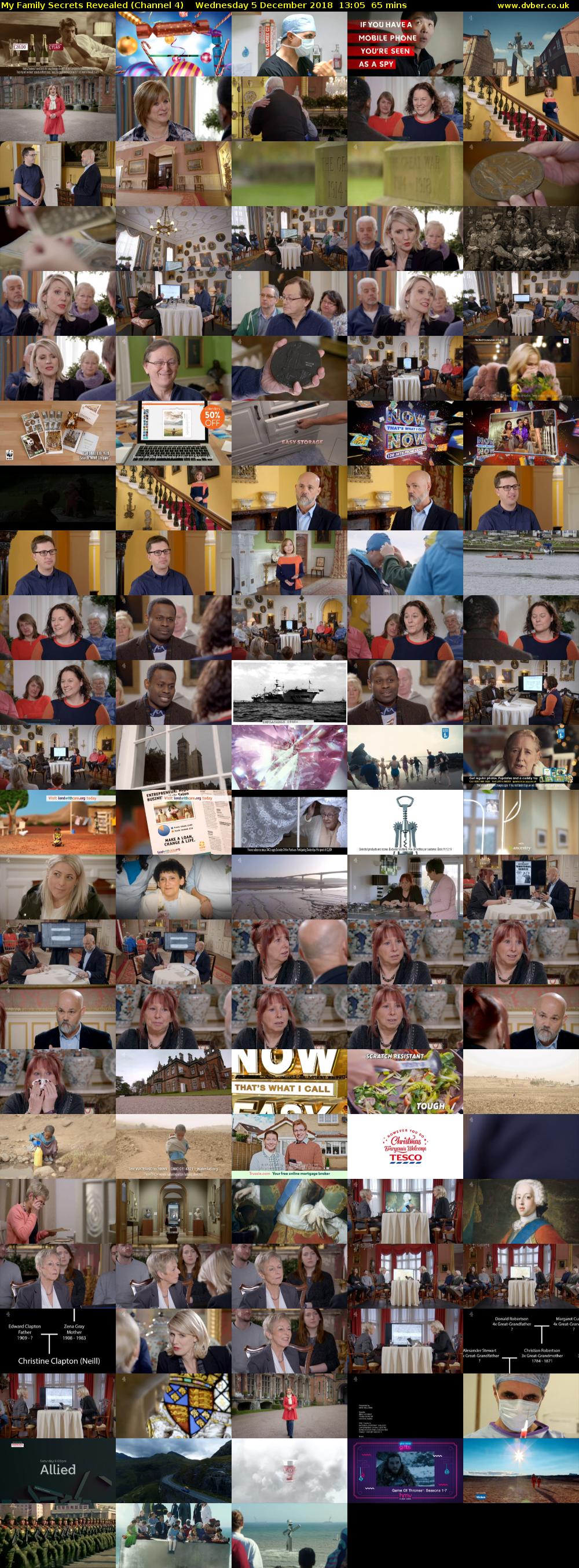 My Family Secrets Revealed (Channel 4) Wednesday 5 December 2018 13:05 - 14:10