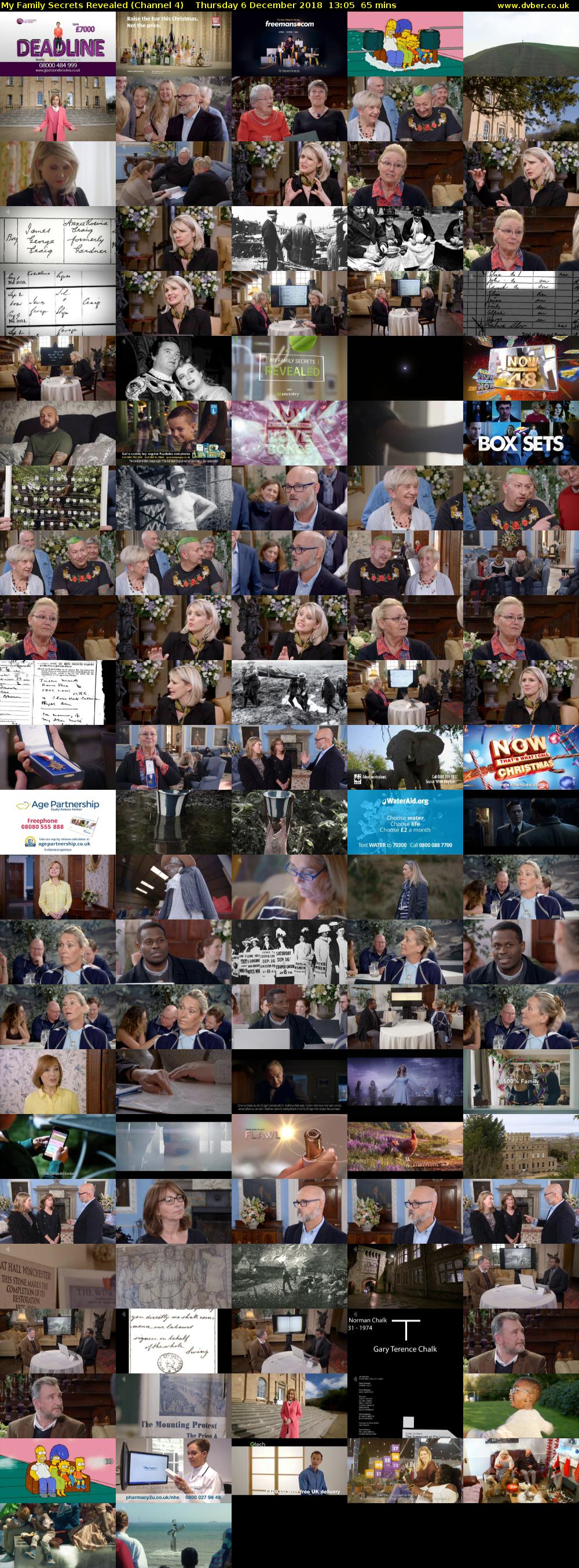 My Family Secrets Revealed (Channel 4) Thursday 6 December 2018 13:05 - 14:10