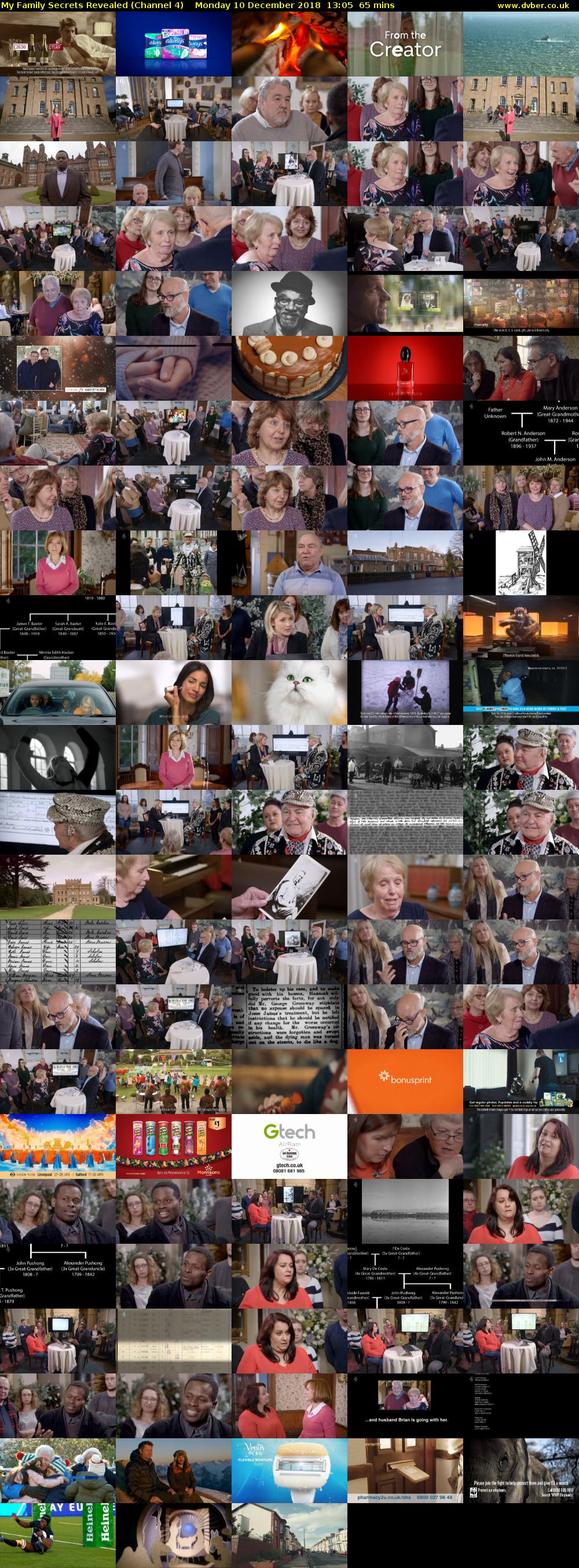 My Family Secrets Revealed (Channel 4) Monday 10 December 2018 13:05 - 14:10