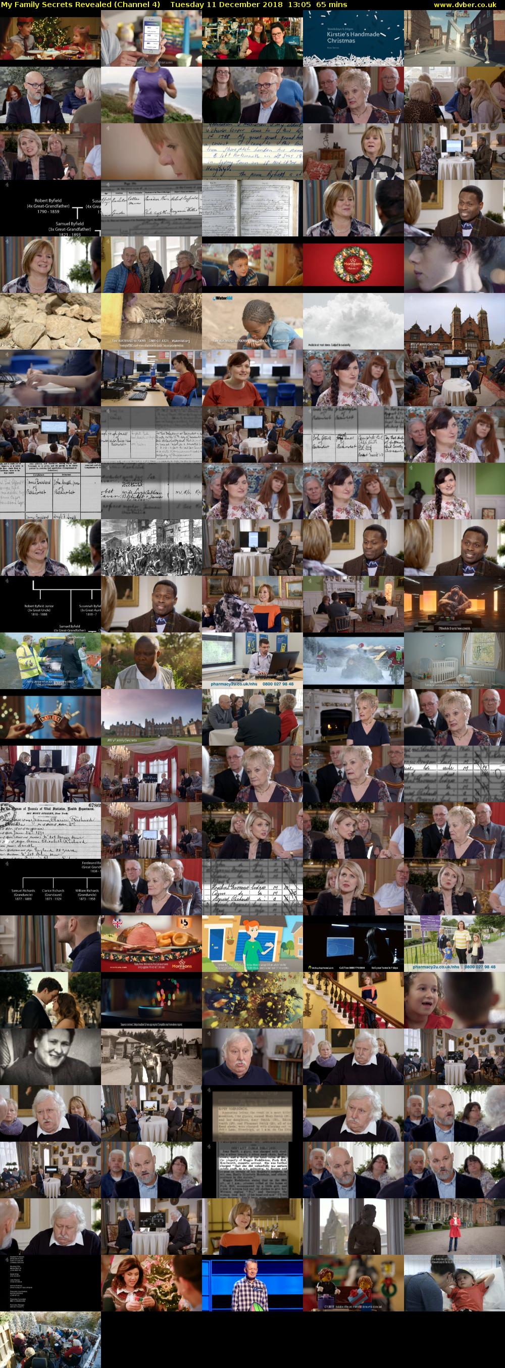 My Family Secrets Revealed (Channel 4) Tuesday 11 December 2018 13:05 - 14:10