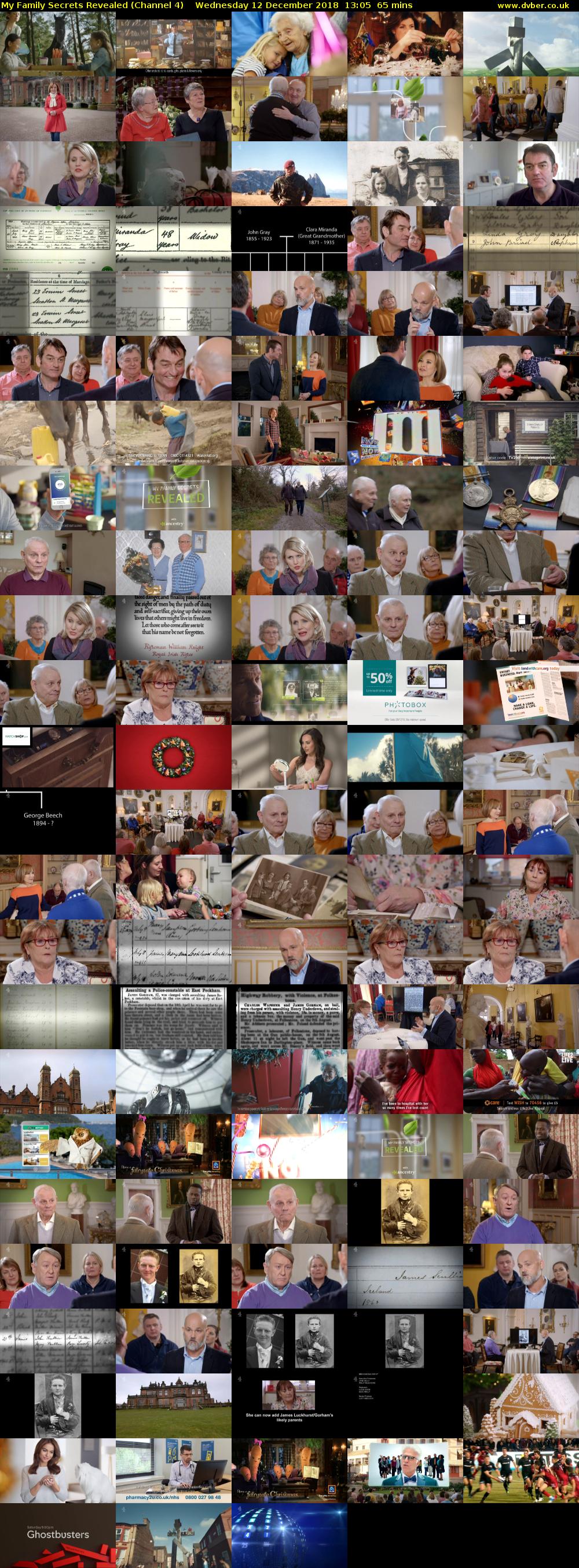 My Family Secrets Revealed (Channel 4) Wednesday 12 December 2018 13:05 - 14:10