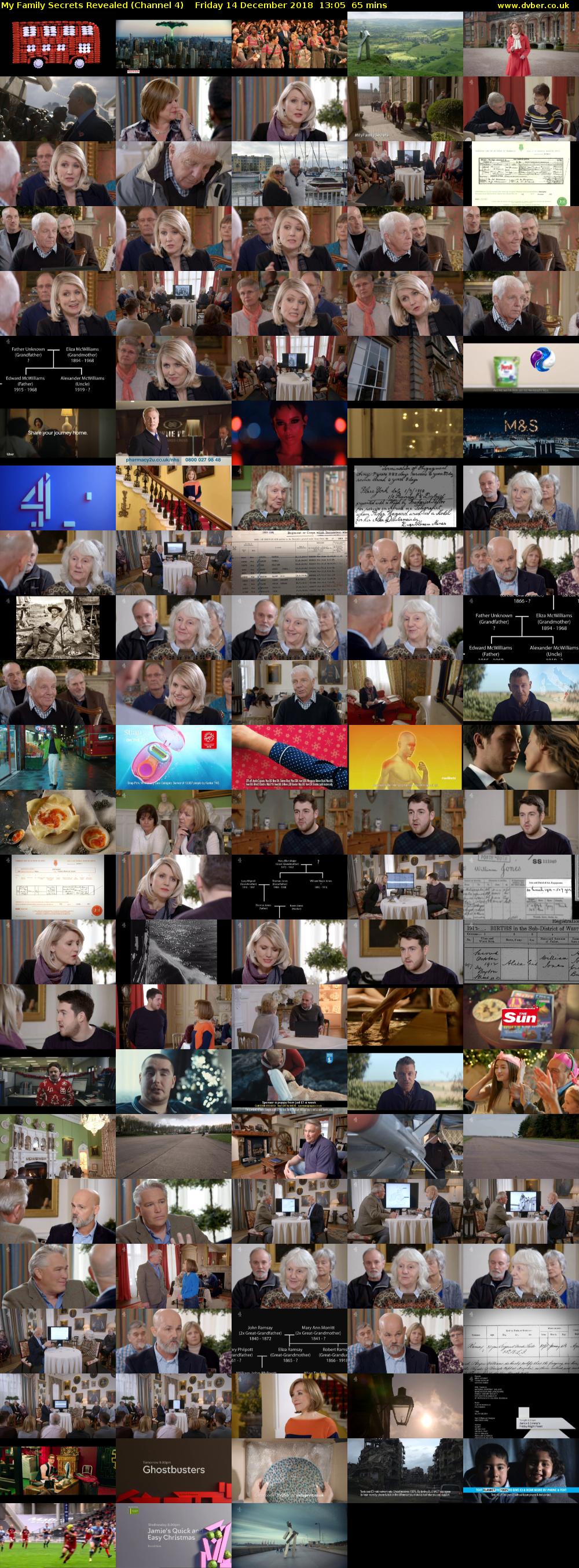 My Family Secrets Revealed (Channel 4) Friday 14 December 2018 13:05 - 14:10