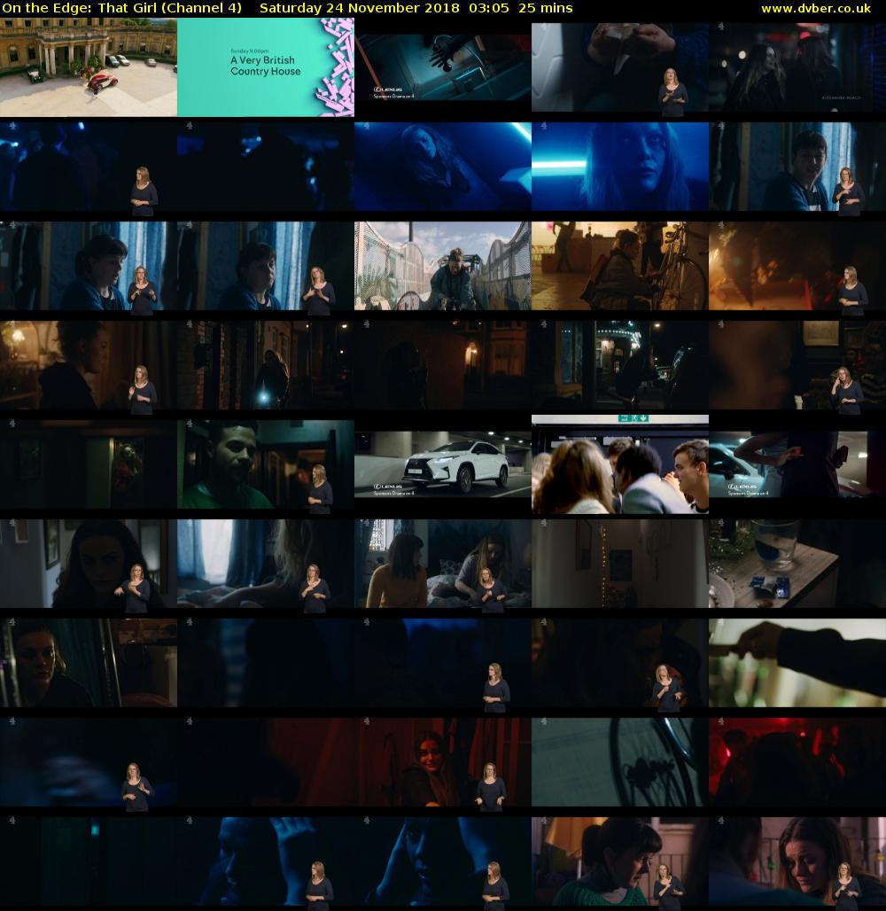 On the Edge: That Girl (Channel 4) Saturday 24 November 2018 03:05 - 03:30