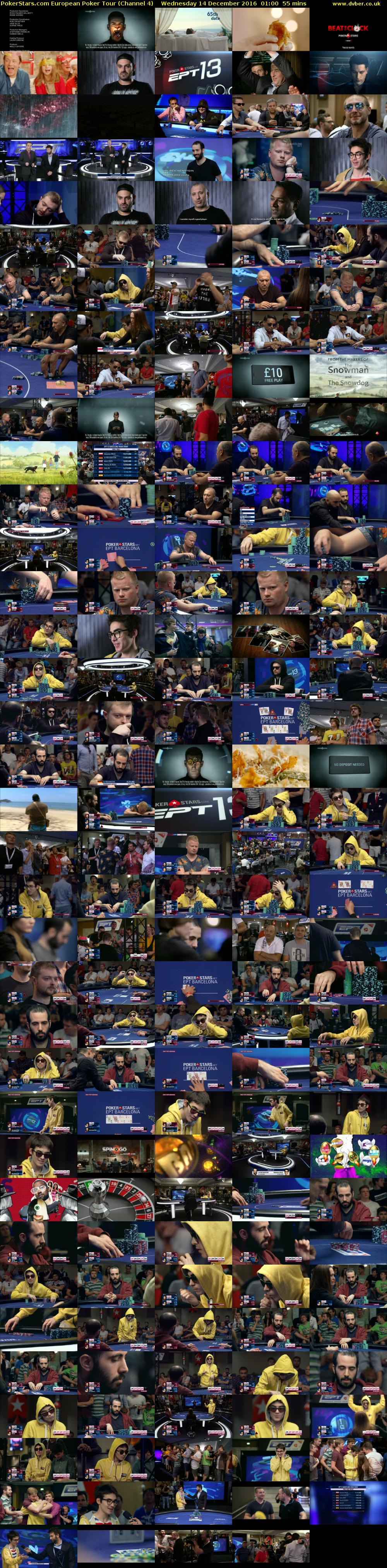 PokerStars.com European Poker Tour (Channel 4) Wednesday 14 December 2016 01:00 - 01:55