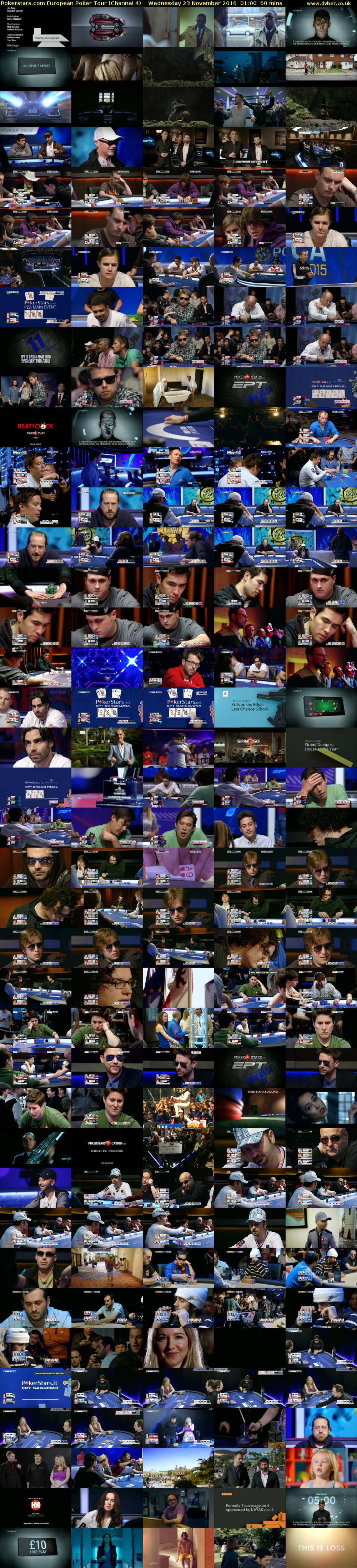 Pokerstars.com European Poker Tour (Channel 4) Wednesday 23 November 2016 01:00 - 02:00