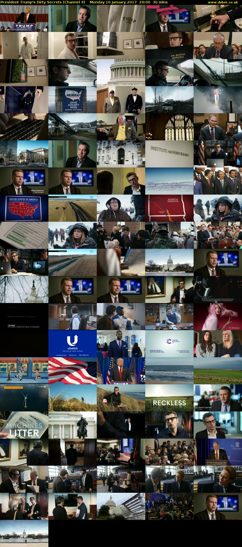 President Trump's Dirty Secrets (Channel 4) Monday 16 January 2017 20:00 - 20:30