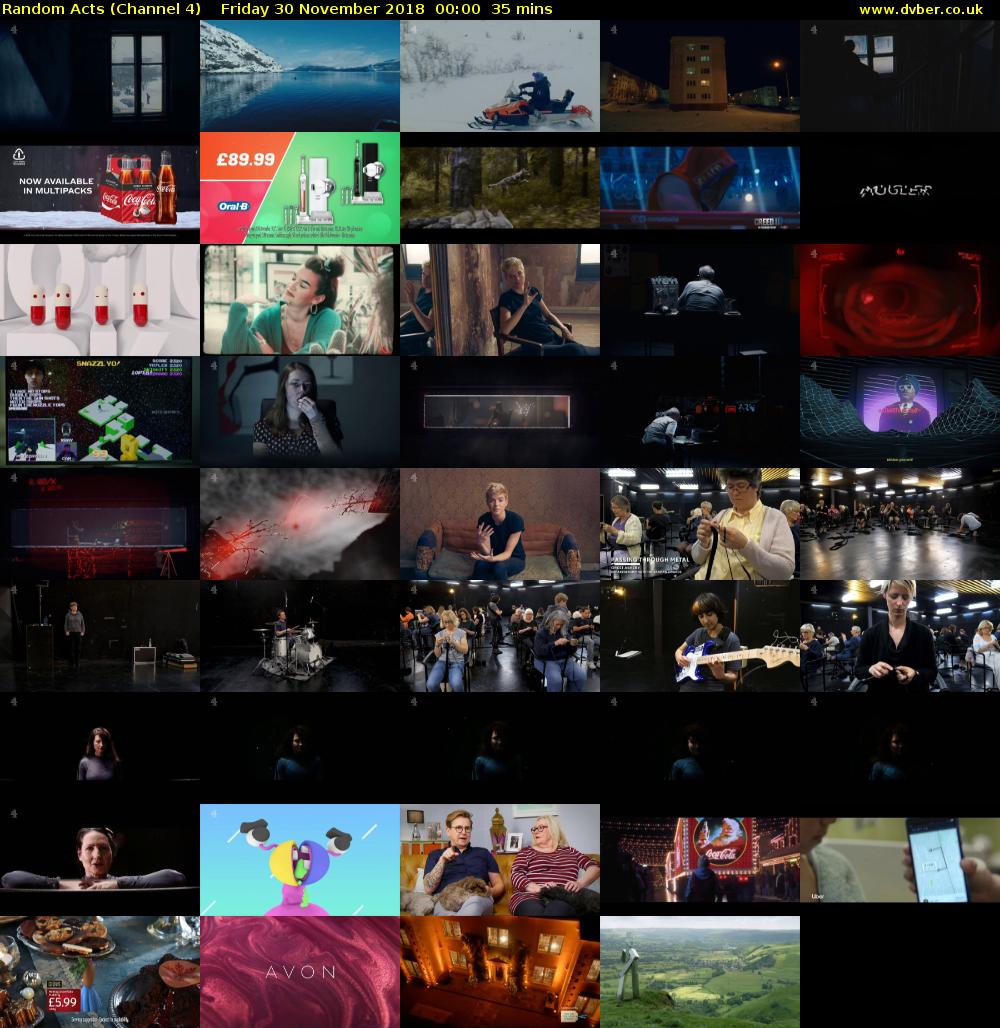 Random Acts (Channel 4) Friday 30 November 2018 00:00 - 00:35