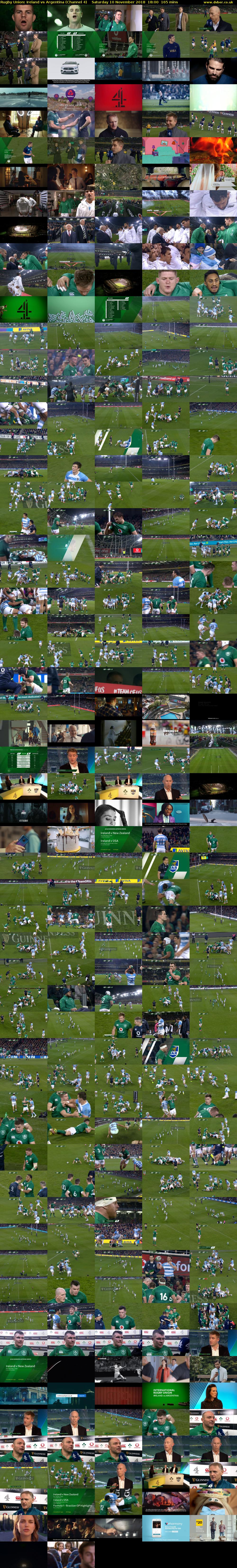 Rugby Union: Ireland vs Argentina (Channel 4) Saturday 10 November 2018 18:00 - 20:45
