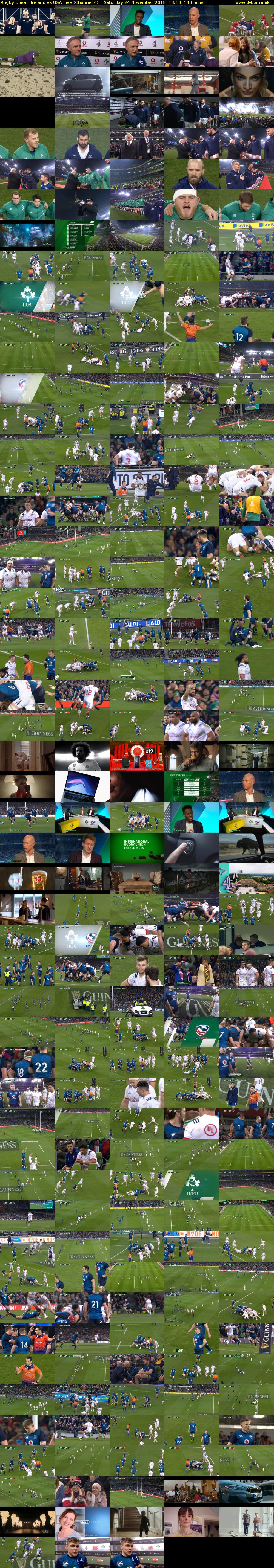 Rugby Union: Ireland vs USA Live (Channel 4) Saturday 24 November 2018 18:10 - 20:30