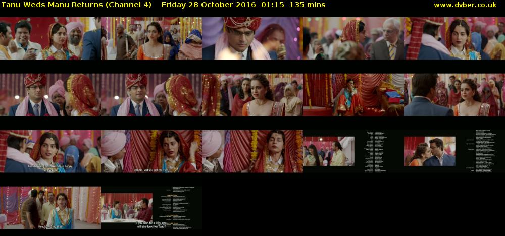 Tanu Weds Manu Returns (Channel 4) Friday 28 October 2016 01:15 - 03:30