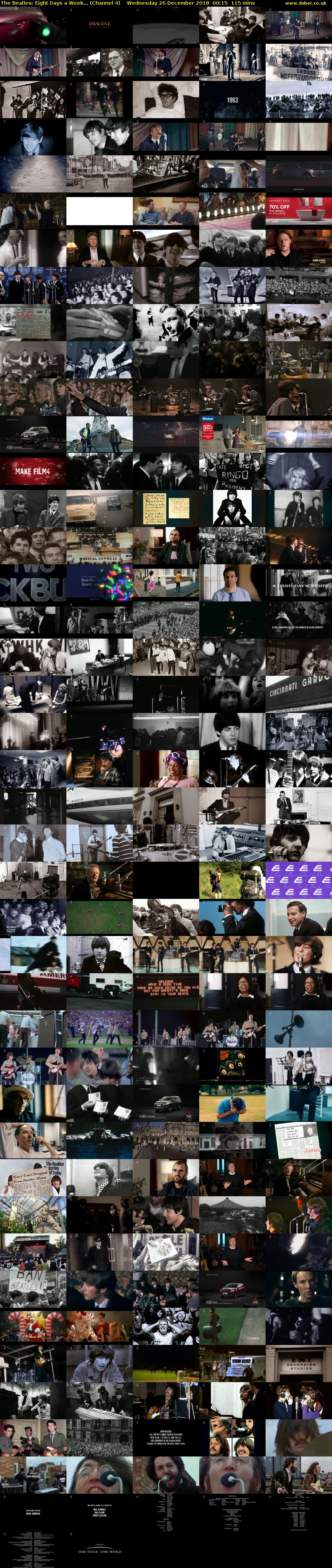 The Beatles: Eight Days a Week... (Channel 4) Wednesday 26 December 2018 00:15 - 02:10