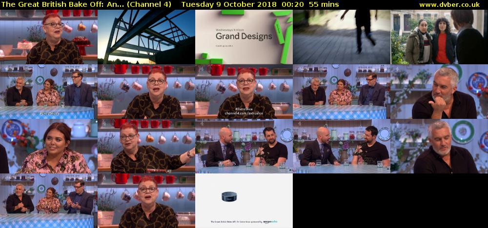 The Great British Bake Off: An... (Channel 4) Tuesday 9 October 2018 00:20 - 01:15