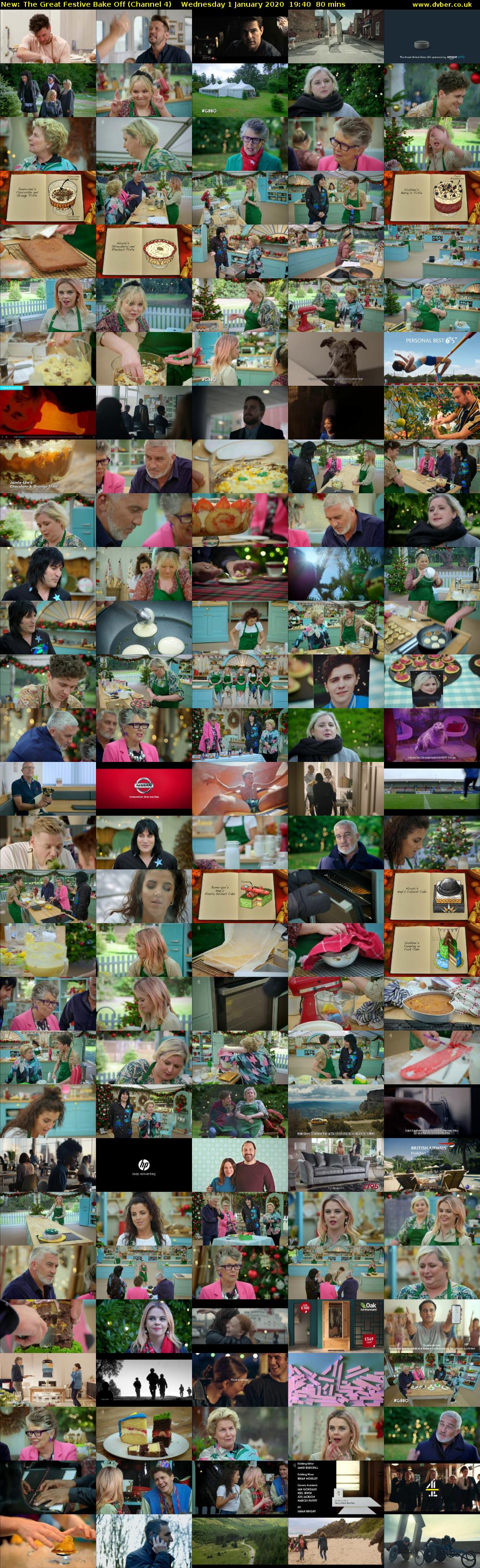 The Great Festive Bake Off (Channel 4) Wednesday 1 January 2020 19:40 - 21:00
