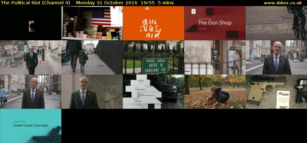 The Political Slot (Channel 4) Monday 31 October 2016 19:55 - 20:00