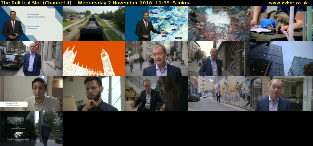 The Political Slot (Channel 4) Wednesday 2 November 2016 19:55 - 20:00