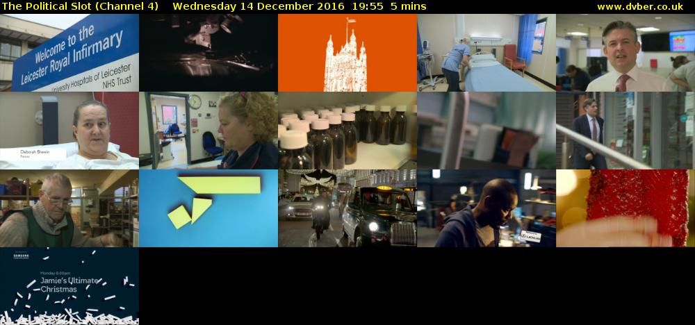 The Political Slot (Channel 4) Wednesday 14 December 2016 19:55 - 20:00