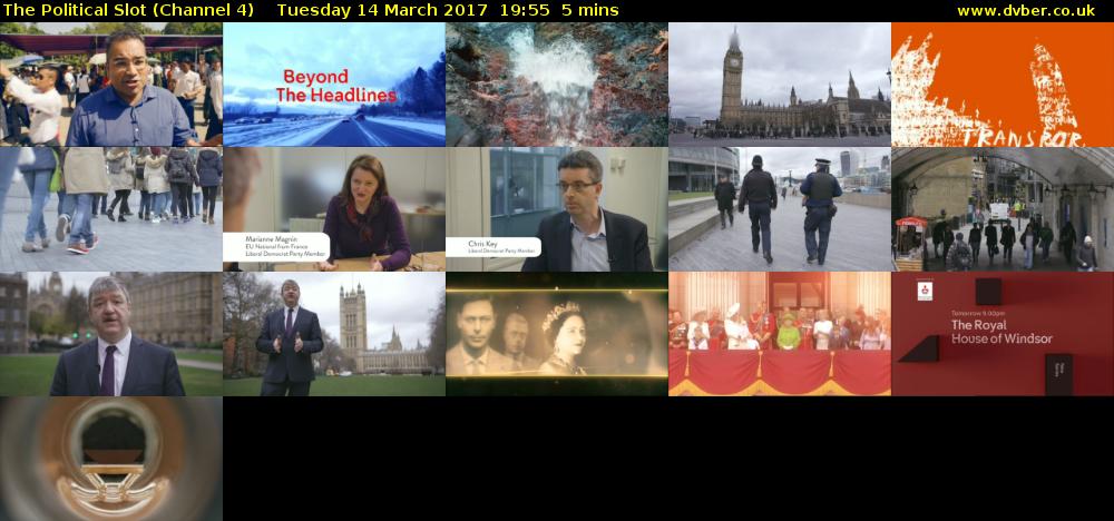 The Political Slot (Channel 4) Tuesday 14 March 2017 19:55 - 20:00
