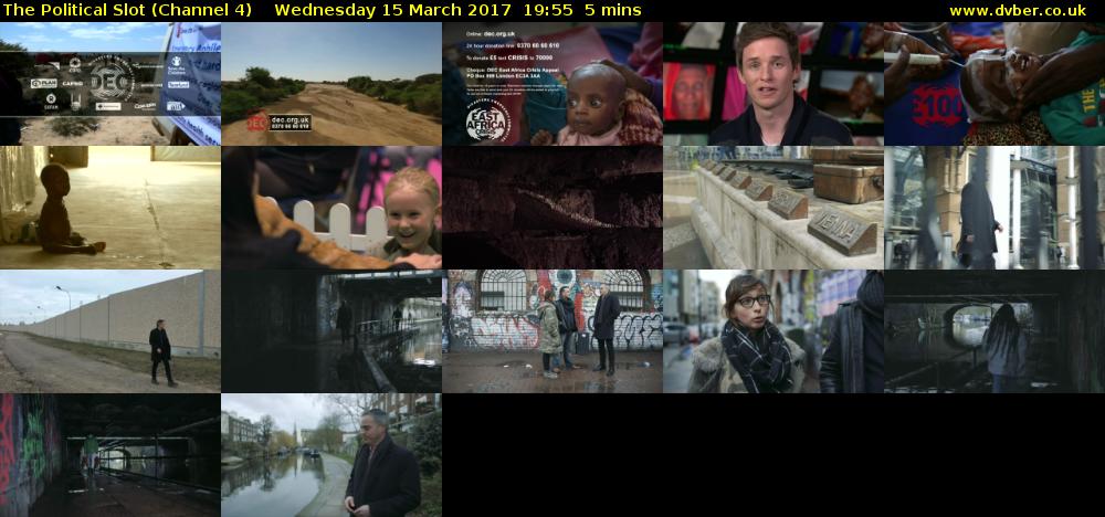 The Political Slot (Channel 4) Wednesday 15 March 2017 19:55 - 20:00