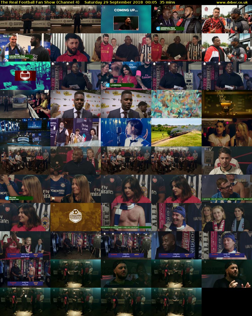 The Real Football Fan Show (Channel 4) Saturday 29 September 2018 00:05 - 00:40