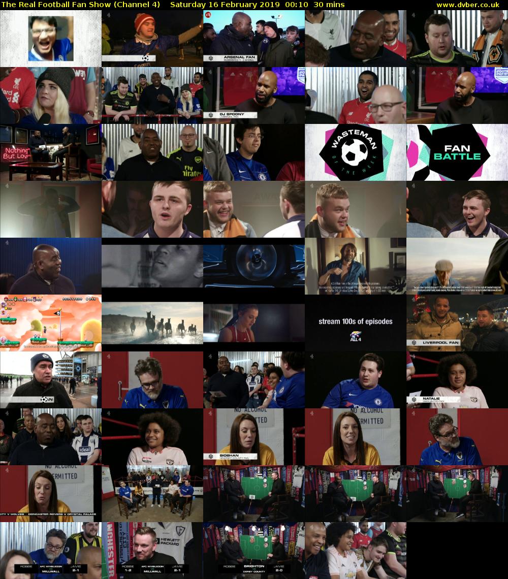 The Real Football Fan Show (Channel 4) Saturday 16 February 2019 00:10 - 00:40