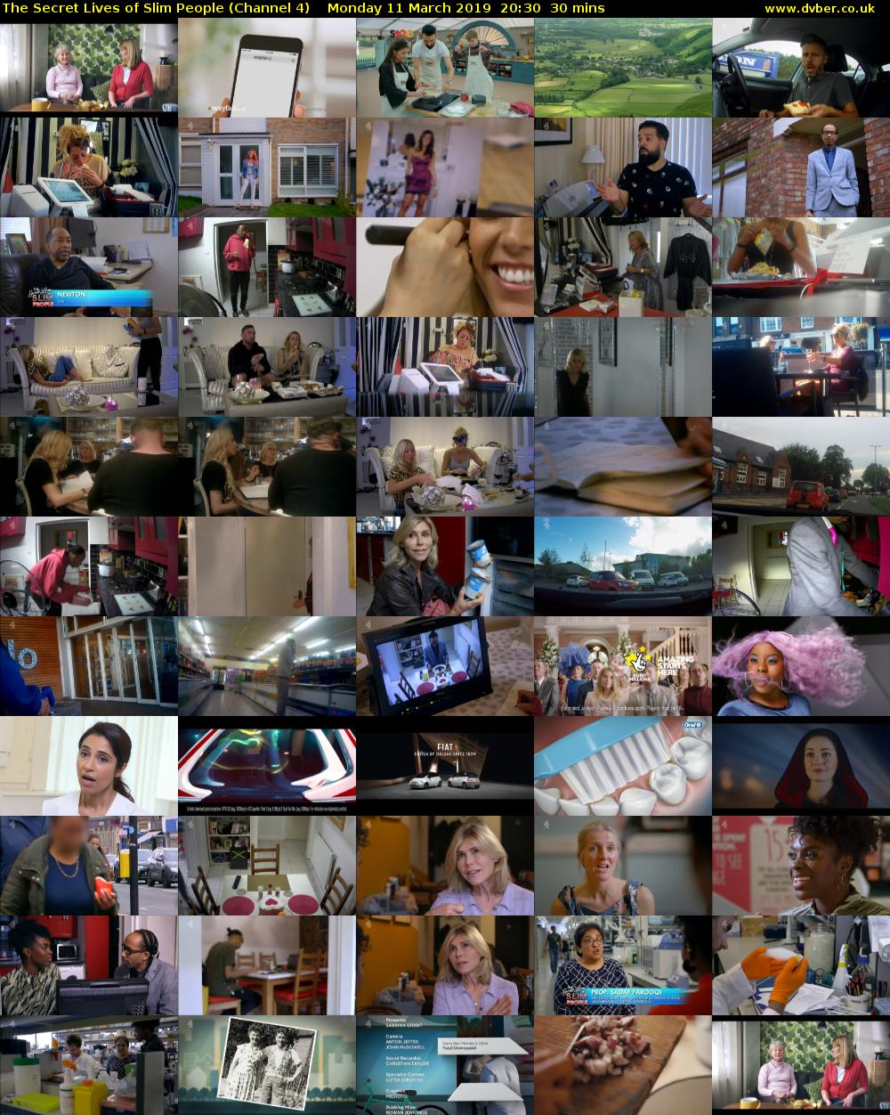The Secret Lives of Slim People (Channel 4) Monday 11 March 2019 20:30 - 21:00