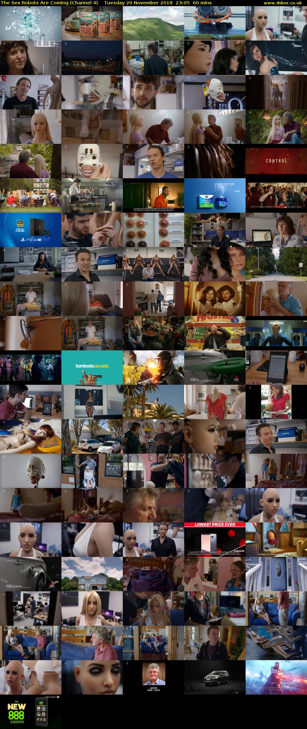 The Sex Robots Are Coming (Channel 4) Tuesday 20 November 2018 23:05 - 00:05