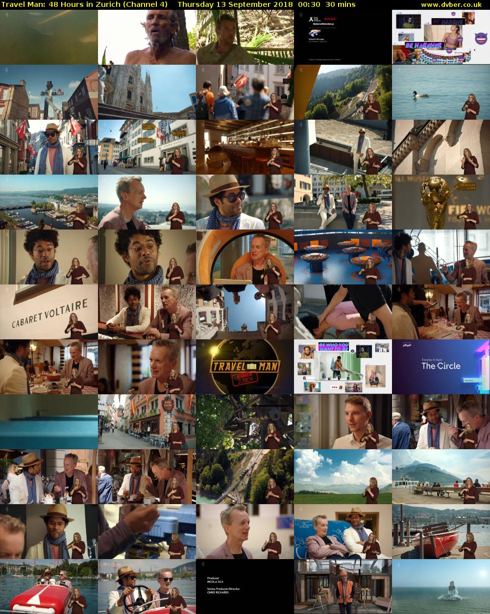 Travel Man: 48 Hours in Zurich (Channel 4) Thursday 13 September 2018 00:30 - 01:00