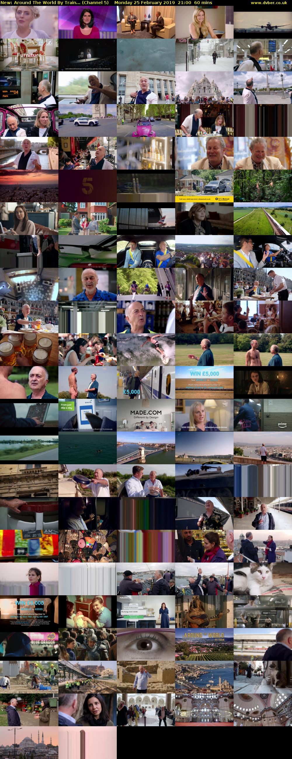 Around The World By Train... (Channel 5) Monday 25 February 2019 21:00 - 22:00