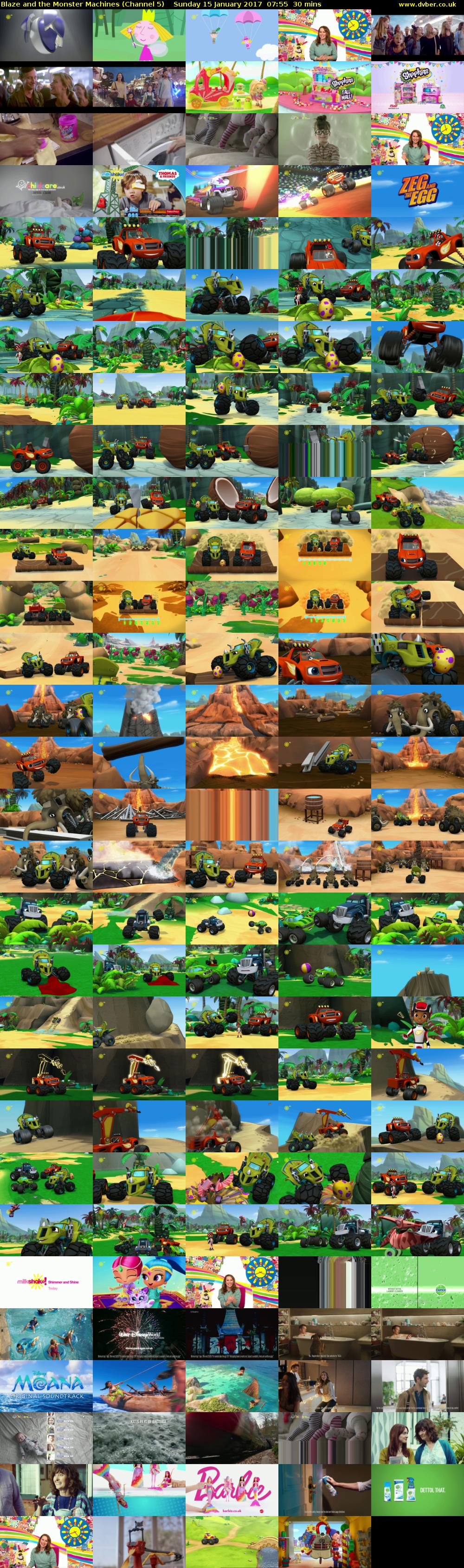 Blaze and the Monster Machines (Channel 5) Sunday 15 January 2017 07:55 - 08:25