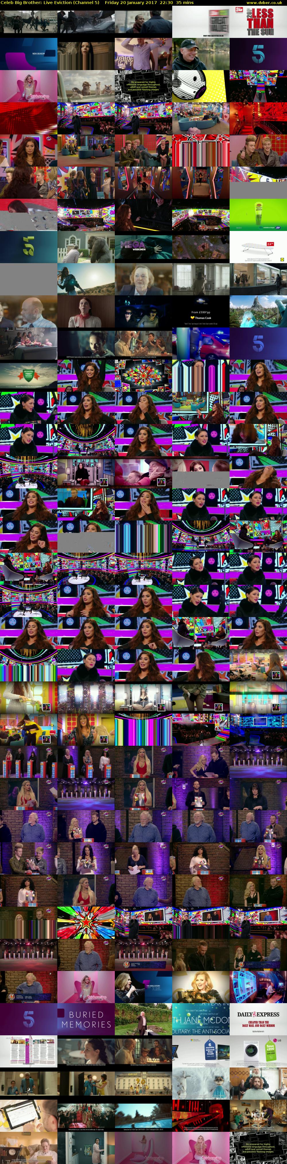Celeb Big Brother: Live Eviction (Channel 5) Friday 20 January 2017 22:30 - 23:05