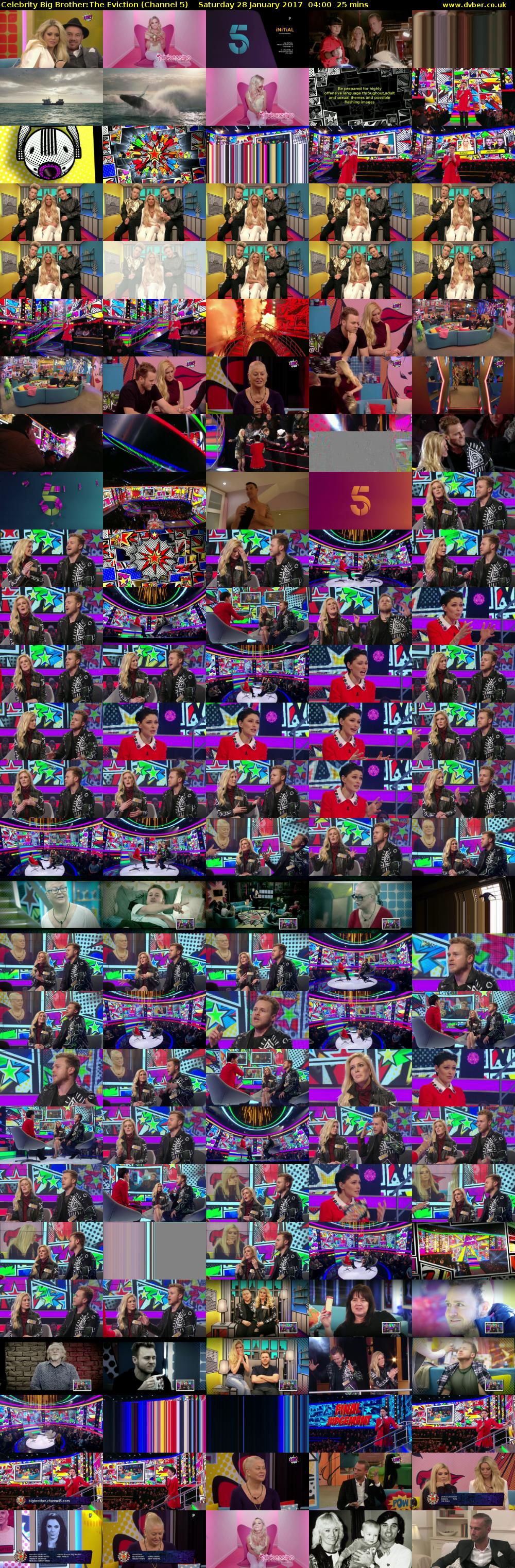 Celebrity Big Brother:The Eviction (Channel 5) Saturday 28 January 2017 04:00 - 04:25