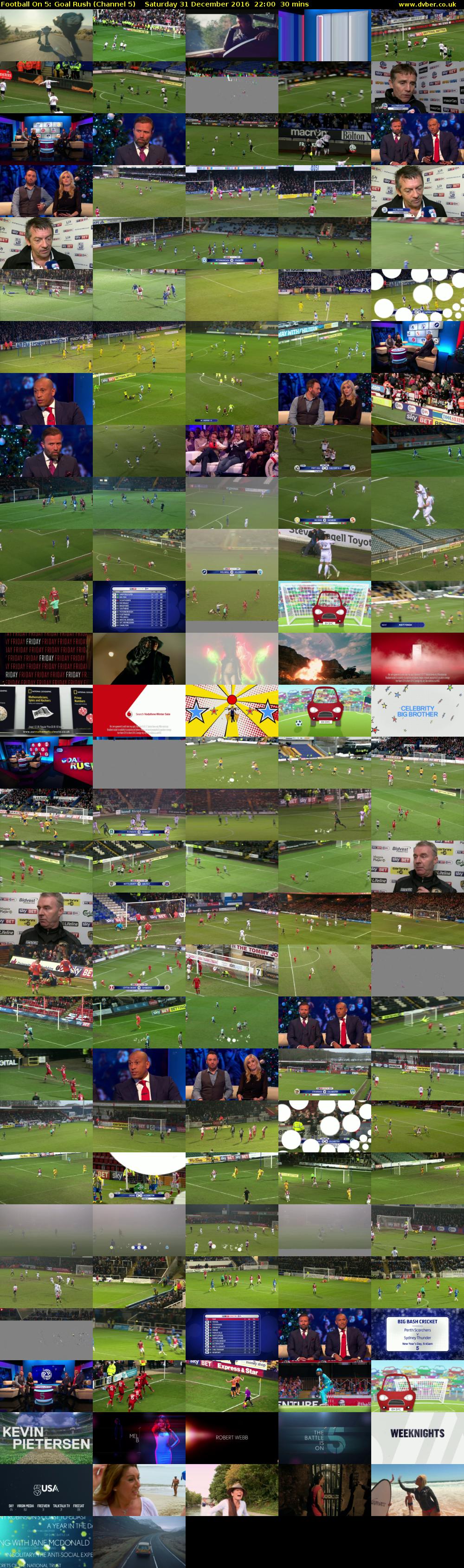Football On 5: Goal Rush (Channel 5) Saturday 31 December 2016 22:00 - 22:30