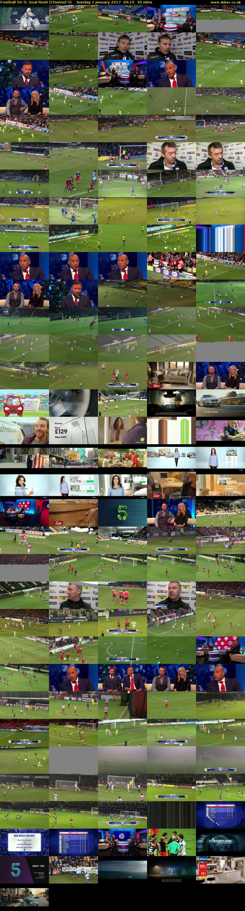 Football On 5: Goal Rush (Channel 5) Sunday 1 January 2017 09:15 - 09:45