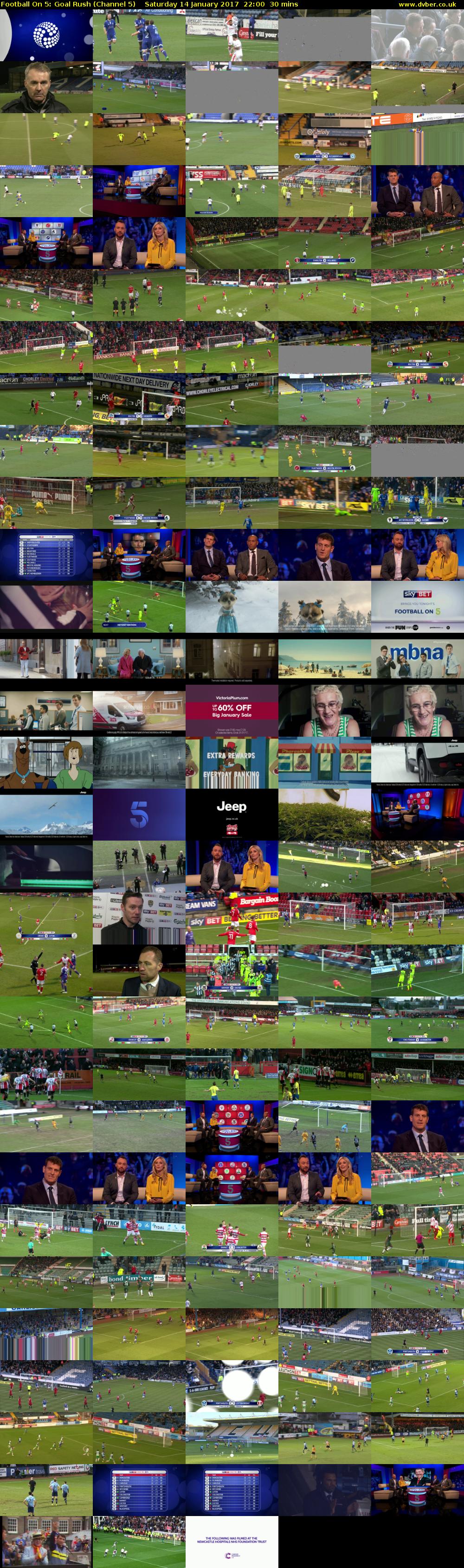 Football On 5: Goal Rush (Channel 5) Saturday 14 January 2017 22:00 - 22:30