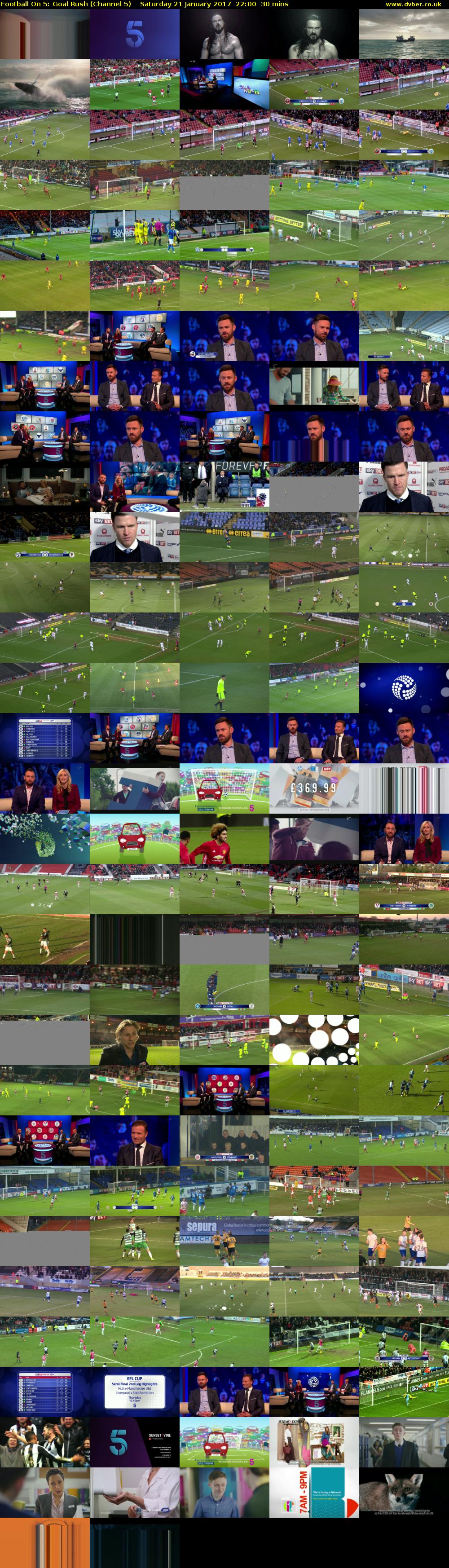 Football On 5: Goal Rush (Channel 5) Saturday 21 January 2017 22:00 - 22:30