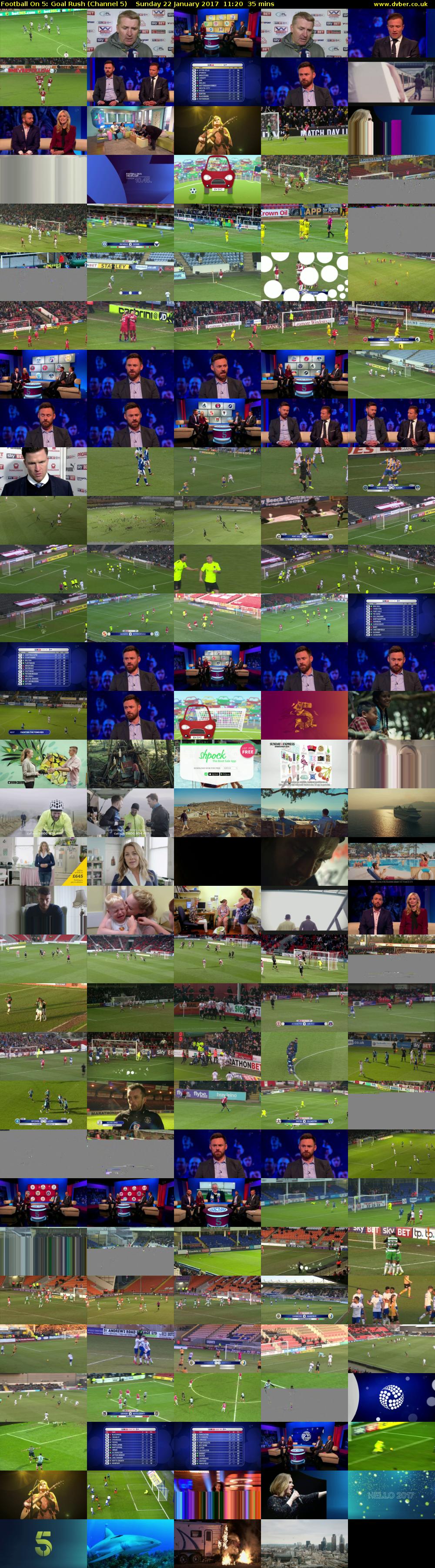 Football On 5: Goal Rush (Channel 5) Sunday 22 January 2017 11:20 - 11:55