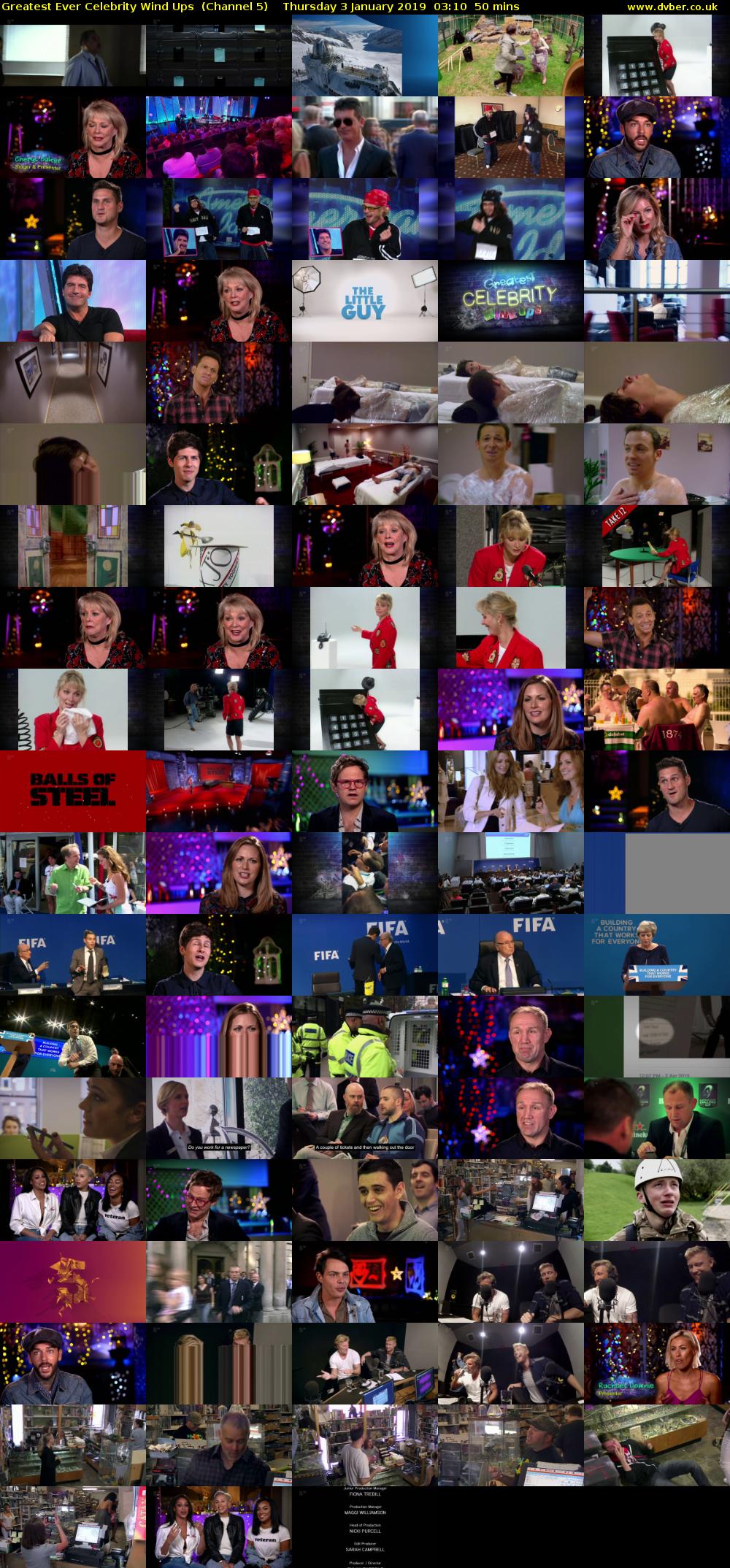 Greatest Ever Celebrity Wind Ups  (Channel 5) Thursday 3 January 2019 03:10 - 04:00