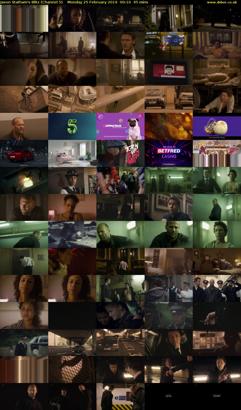 Jason Statham's Blitz (Channel 5) Monday 25 February 2019 00:10 - 00:55