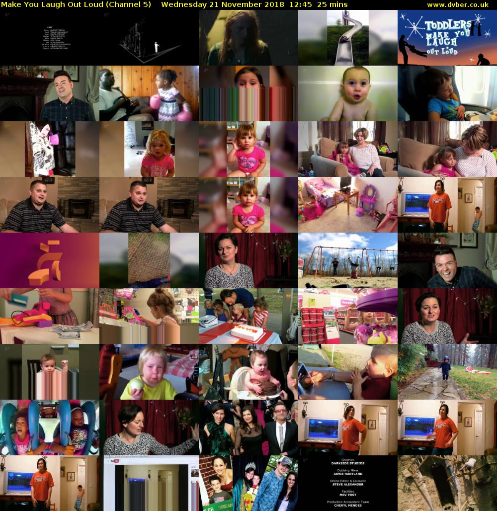 Make You Laugh Out Loud (Channel 5) Wednesday 21 November 2018 12:45 - 13:10