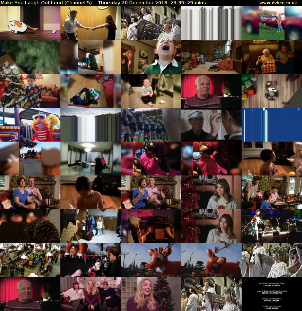 Make You Laugh Out Loud (Channel 5) Thursday 20 December 2018 23:35 - 00:00